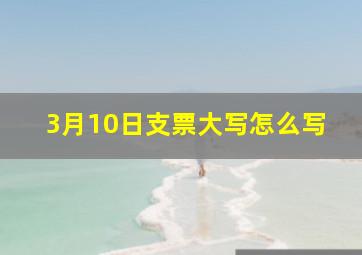 3月10日支票大写怎么写