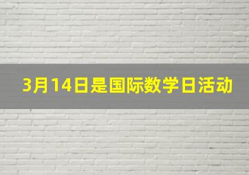 3月14日是国际数学日活动