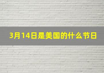 3月14日是美国的什么节日