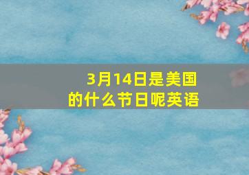 3月14日是美国的什么节日呢英语