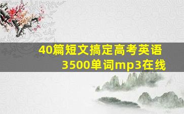 40篇短文搞定高考英语3500单词mp3在线