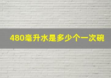 480毫升水是多少个一次碗