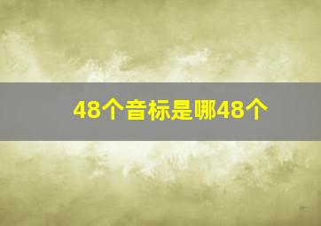 48个音标是哪48个