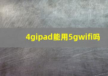 4gipad能用5gwifi吗