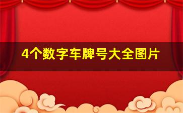 4个数字车牌号大全图片