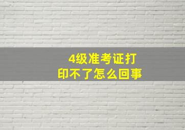 4级准考证打印不了怎么回事