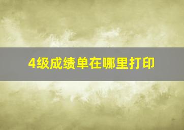 4级成绩单在哪里打印