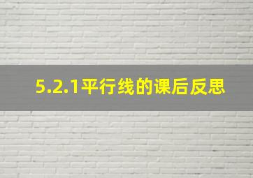 5.2.1平行线的课后反思