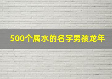 500个属水的名字男孩龙年