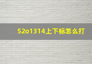 52o1314上下标怎么打