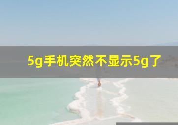 5g手机突然不显示5g了