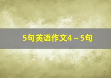 5句英语作文4～5句