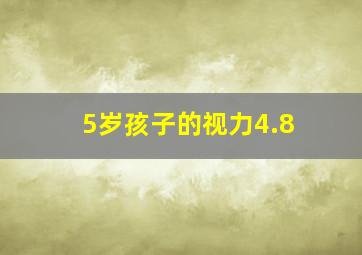 5岁孩子的视力4.8