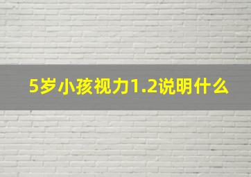 5岁小孩视力1.2说明什么