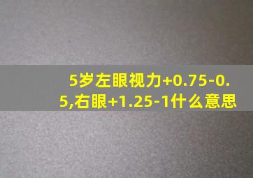 5岁左眼视力+0.75-0.5,右眼+1.25-1什么意思