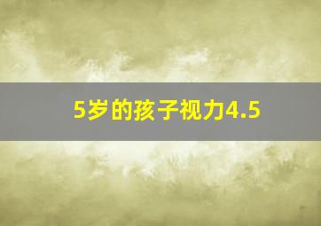 5岁的孩子视力4.5