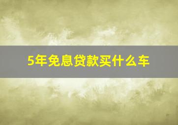 5年免息贷款买什么车