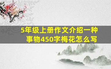 5年级上册作文介绍一种事物450字梅花怎么写