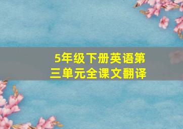 5年级下册英语第三单元全课文翻译