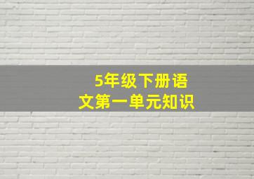 5年级下册语文第一单元知识