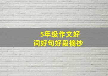 5年级作文好词好句好段摘抄