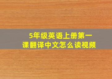 5年级英语上册第一课翻译中文怎么读视频