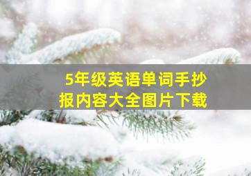 5年级英语单词手抄报内容大全图片下载