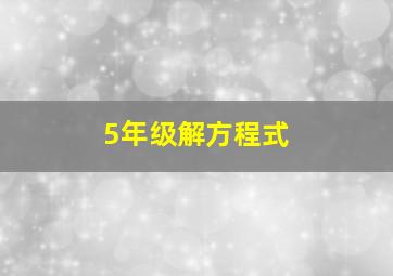 5年级解方程式