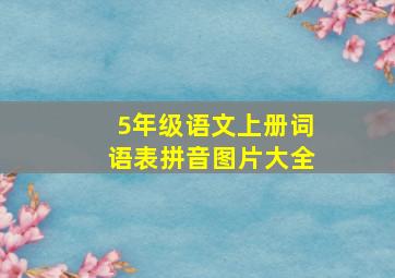 5年级语文上册词语表拼音图片大全