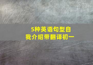 5种英语句型自我介绍带翻译初一