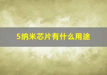 5纳米芯片有什么用途