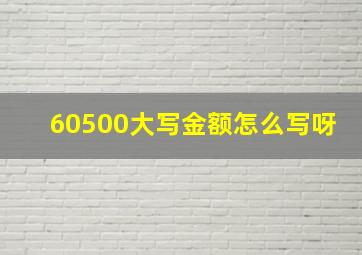 60500大写金额怎么写呀