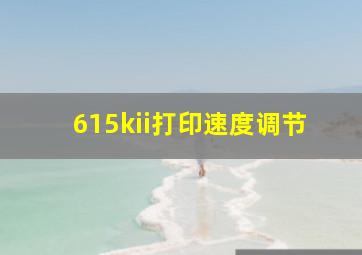 615kii打印速度调节