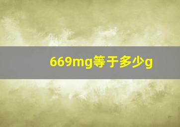 669mg等于多少g