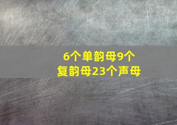 6个单韵母9个复韵母23个声母