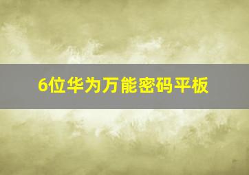 6位华为万能密码平板