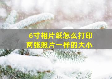 6寸相片纸怎么打印两张照片一样的大小