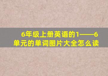 6年级上册英语的1――6单元的单词图片大全怎么读