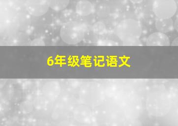 6年级笔记语文