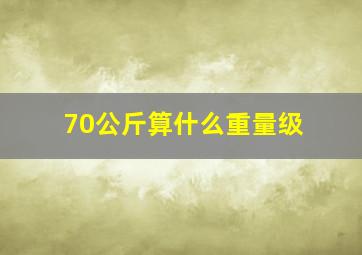 70公斤算什么重量级