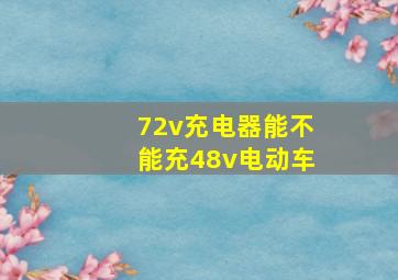 72v充电器能不能充48v电动车