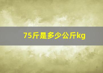 75斤是多少公斤kg