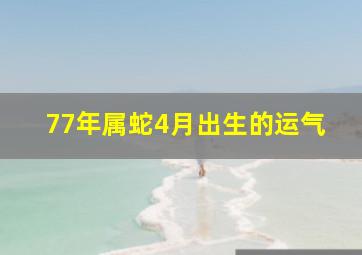 77年属蛇4月出生的运气