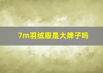 7m羽绒服是大牌子吗