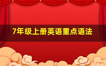 7年级上册英语重点语法