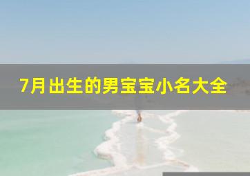 7月出生的男宝宝小名大全