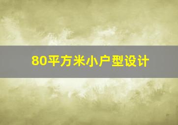 80平方米小户型设计