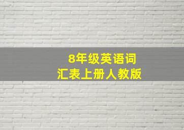 8年级英语词汇表上册人教版