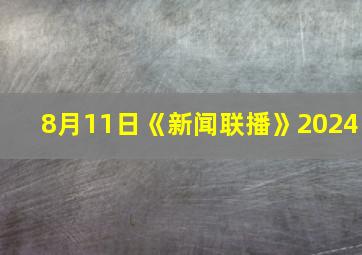 8月11日《新闻联播》2024