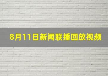 8月11日新闻联播回放视频